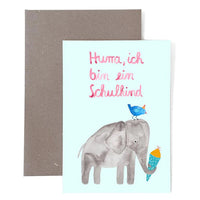 Klappkarte Einschulung „Schulkind Elefant“