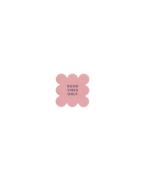 5x Aufkleber Good vibes only rosa
