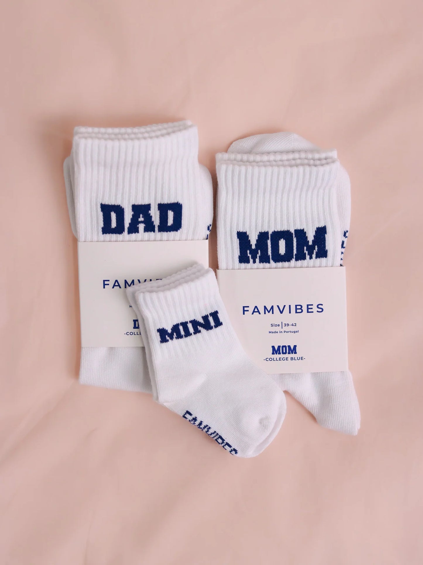 Socken College Mini weiß/blau
