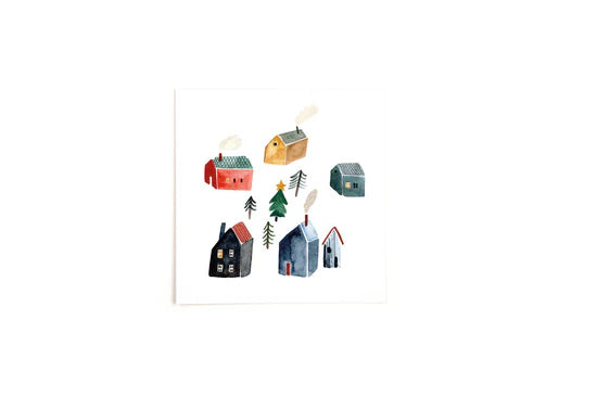 Quadratische Karte "Christmas Village“