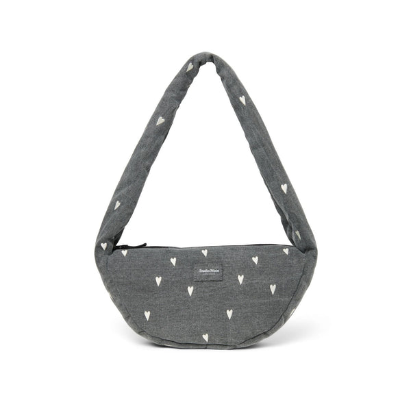 Umhängetasche Mini Denim Hearts grey