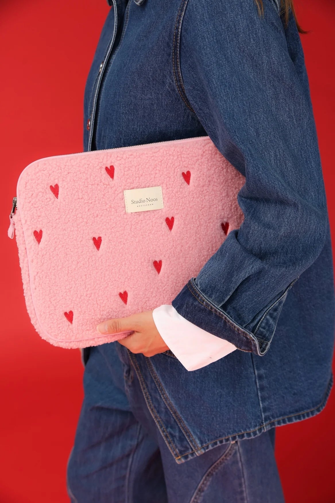 Laptoptasche Teddy hellrosa Herzen 13inch