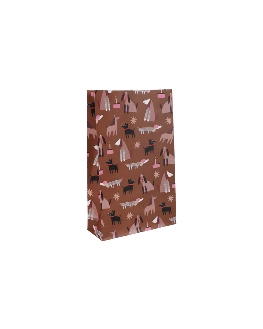 5x Beutel mit Blockboden 24x15x6cm Hunde