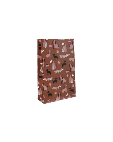 5x Beutel mit Blockboden 24x15x6cm Hunde