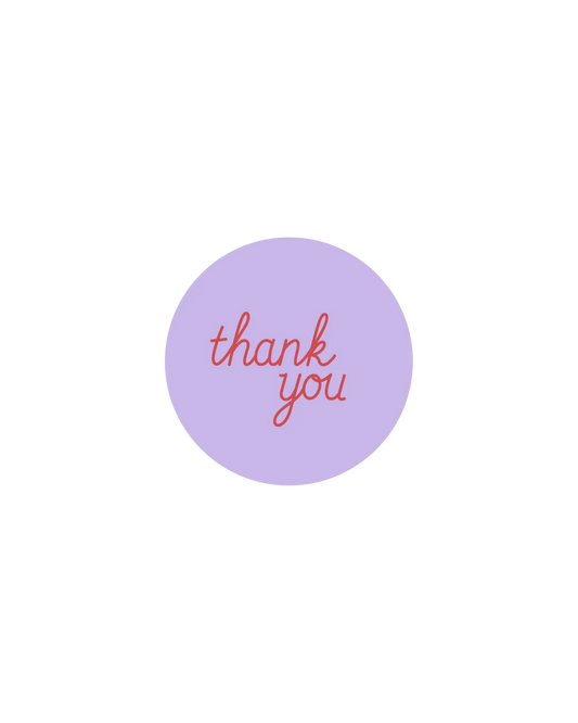 5x Aufkleber Thank you lila