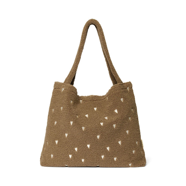Der Klassiker Mom Bag Teddy Hearts braun
