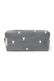 Kosmetiktasche denim hearts grau