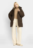 Oversize Puffer Jacke darkbrown