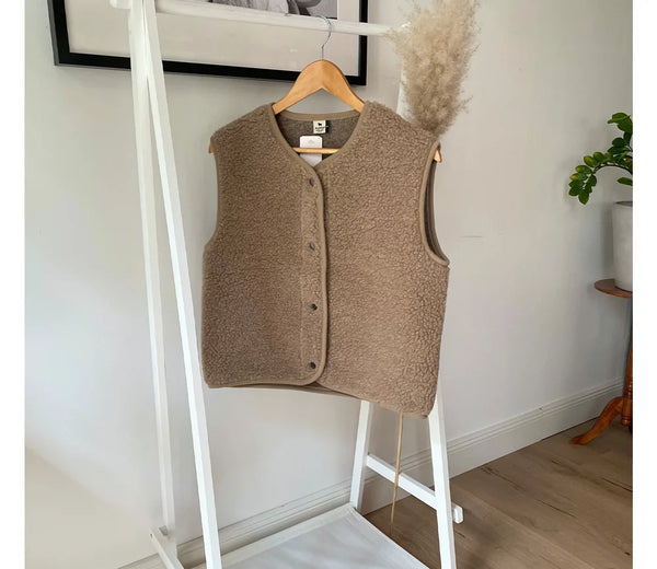 Ultralight Weste Wolle Tan