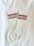 Socken „Hey Kiddo“ burgundy