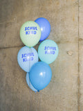 Schulkind Luftballon 6er Set | blau-Mix | 5 Stück: Normaldruck