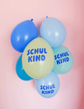 Schulkind Luftballon 6er Set | blau-Mix | 5 Stück: Normaldruck