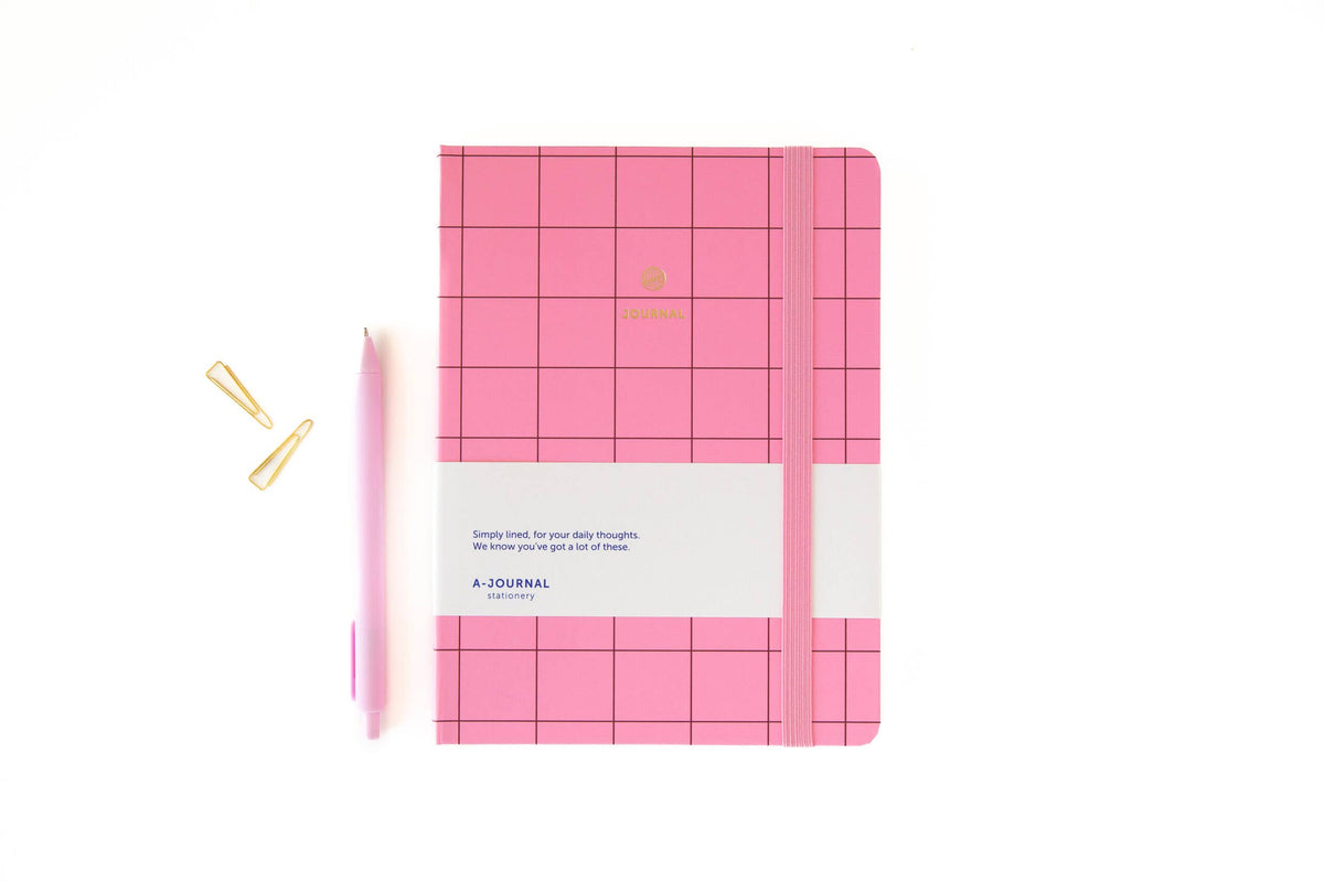 A-Journal Notizbuch Beige mit dünnen Streifen