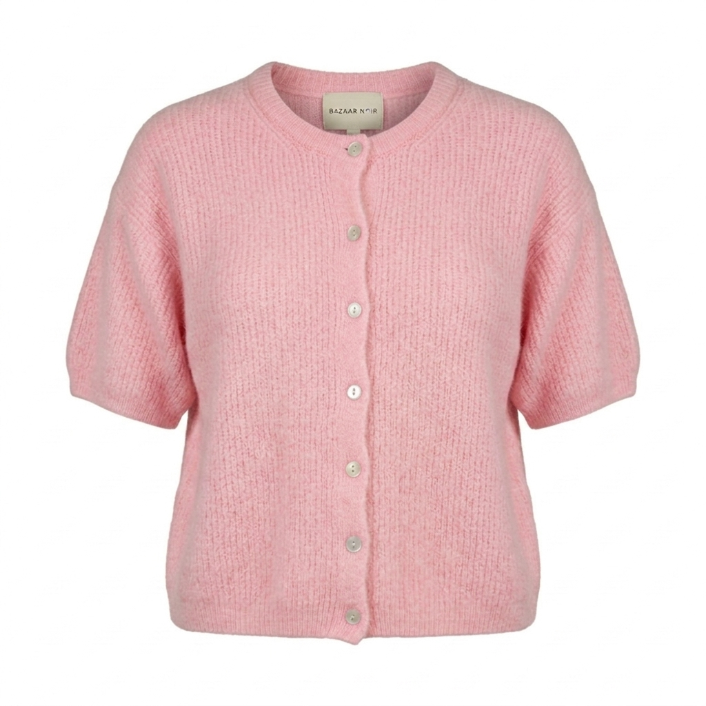 Pullover mit Knöpfen  / kurzarm „Sophie": Rosa