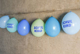 Schulkind Luftballon 6er Set | blau-Mix | 5 Stück: Normaldruck