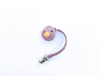 Schnullerkette aus geflochtene, veganem Leder, lavender