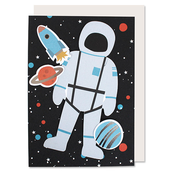Klappkarte Space mit Deko-Element