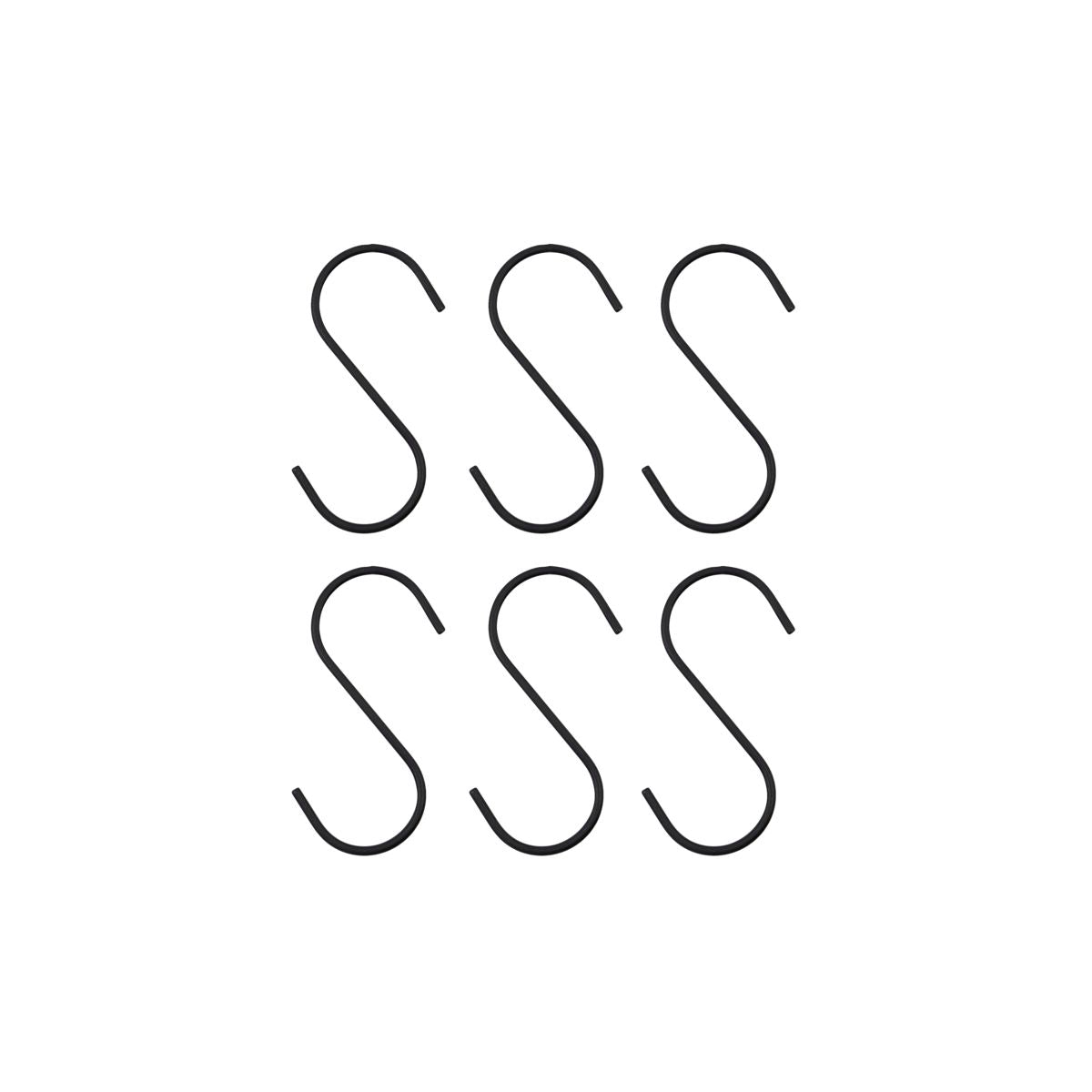 6 Haken snap schwarz