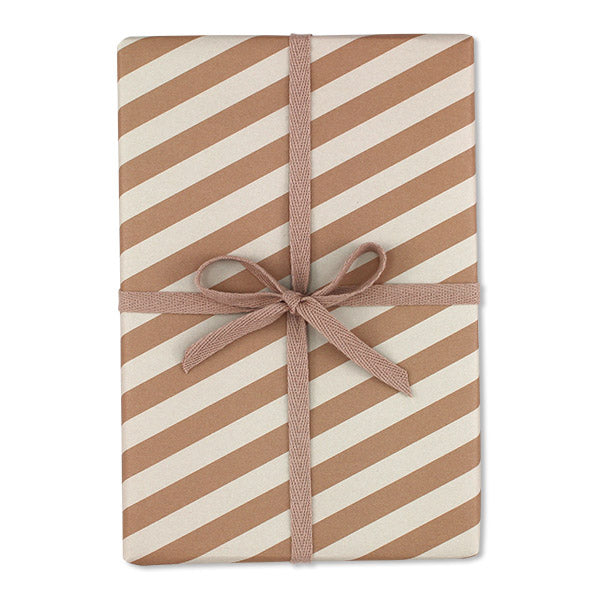 Geschenkpapier Streifen, braun/beige