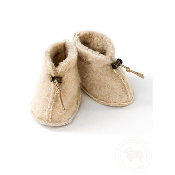 Baby Boots Wolle beige