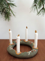Adventskranz gold/moss/natural