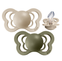 Schnuller 2er Set Olive/Vanilla Silikon